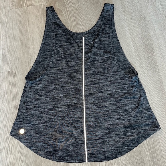 Lululemon Rush Hour Tank Top Heathered Black with Reflective Strip - Picture 5 of 11